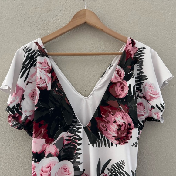 Albion Desert Rose Cape One Piece Swimsuit Bathingsuit Feminine Romantic Floral - Picture 11 of 14